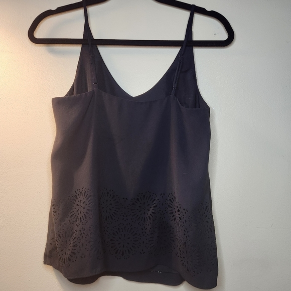 Banana Republic Petite Small Navy Shell Blouse Strappy Tank with Cut-out Detail - Picture 2 of 9